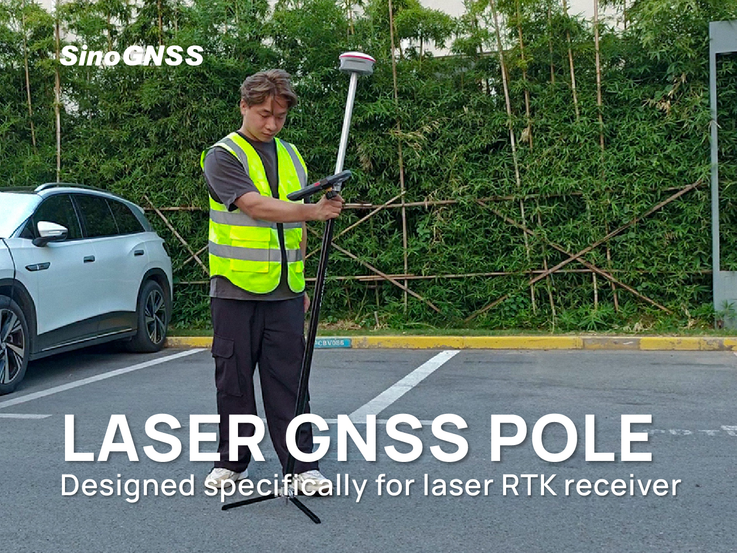 Bastón para Láser GNSS: diseñado específicamente para el receptor RTK láser